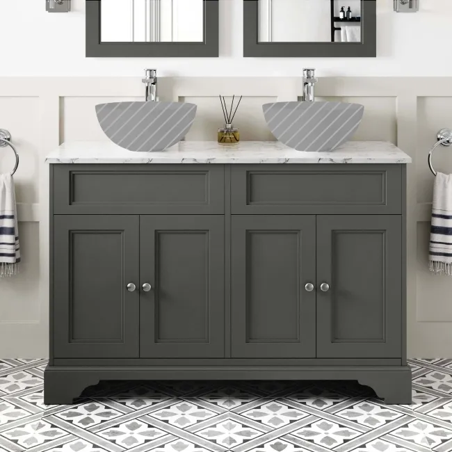 Lucia Graphite Grey Cabinet with Marble Top 1200mm - Excludes Counter Top Basins