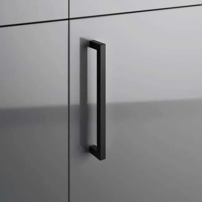 Harper Stone Grey Combination Vanity Basin with Marble Top 1500mm - Black Accents