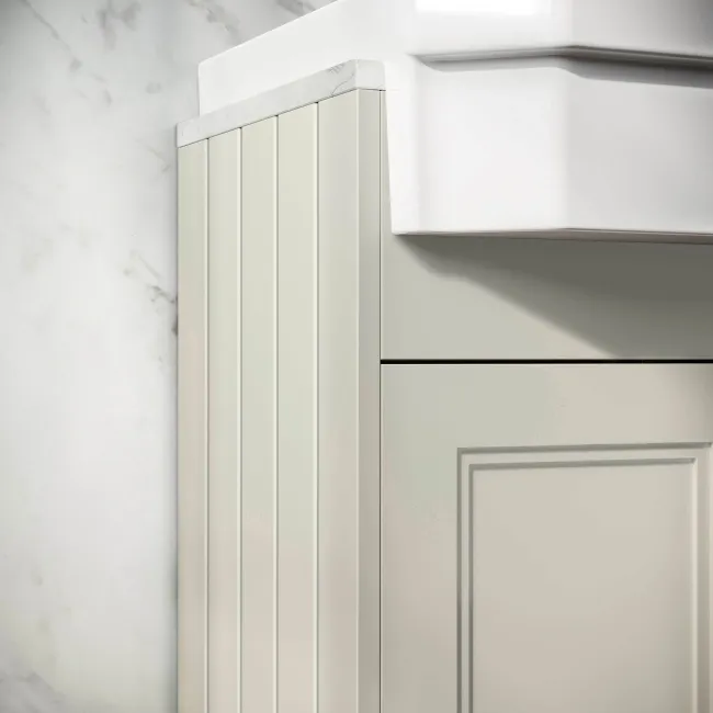 Monaco Chalk White Combination Vanity Traditional Basin with Marble Top and Seattle Toilet 1500mm