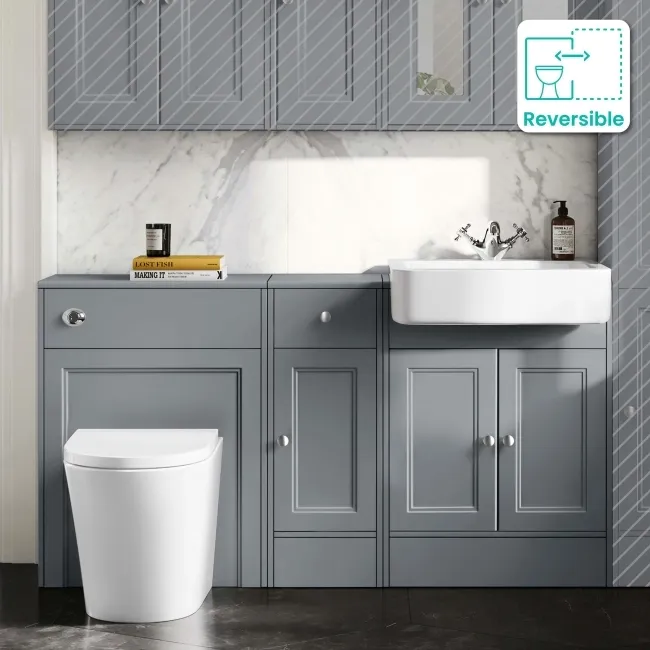 Monaco Dove Grey Combination Vanity Basin and Boston Toilet 1500mm