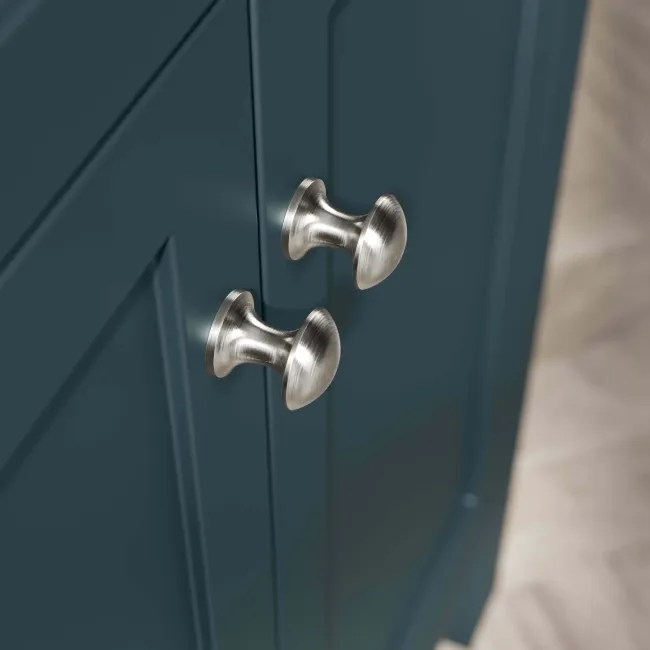 Bermuda Inky Blue Vanity with Marble Top & Curved Counter Top Basin 600mm