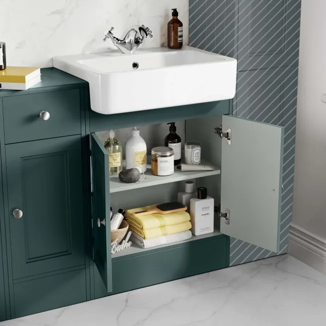 Monaco Midnight Green Combination Vanity Basin and Boston Toilet 1500mm