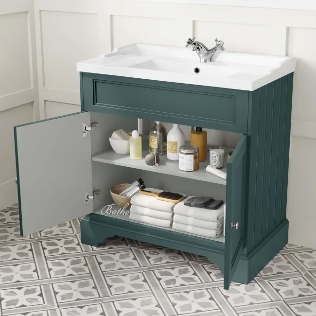 Lucia Midnight Green Basin Vanity 830mm