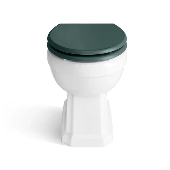 Monaco Midnight Green Combination Vanity Traditional Basin and Hudson Toilet with Wooden Seat 1500mm - Brushed Brass Accents