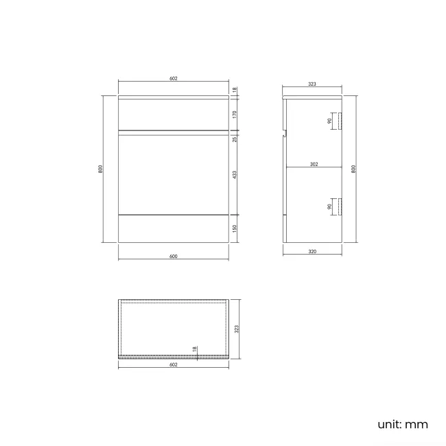 Foster Tungsten Grey Basin Vanity and Back To Wall Toilet Unit 1200mm - Excludes Toilet