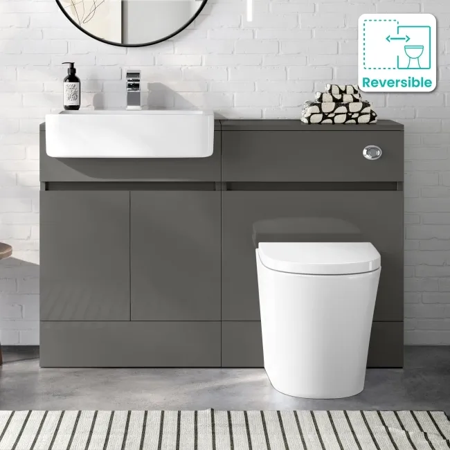 Foster Tungsten Grey Combination Vanity Basin and Boston Toilet 1200mm