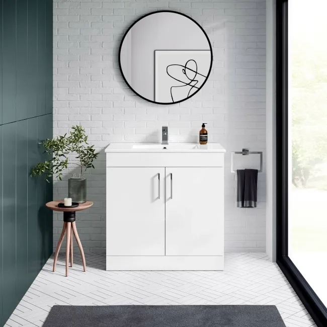 Mersey Gloss White Basin Vanity 800mm