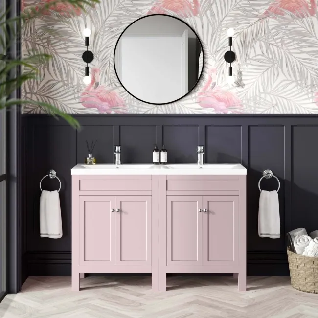 Bermuda Cashmere Pink Double Basin Vanity 1200mm