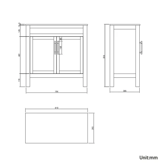 Bermuda Cashmere Pink Cabinet with Marble Top 800mm (Excludes Counter Top Basin) - Brass Knurled Handles