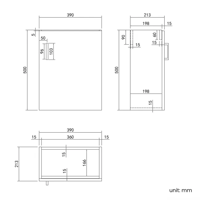 Quartz Gloss White Cloakroom Wall Hung Basin Vanity 400mm - Black Accents