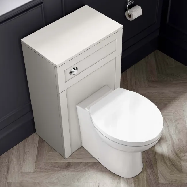 Capri Cotton White Combination Vanity Basin and Austin Toilet 1150mm - Chrome Handles
