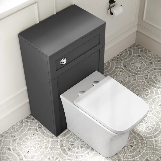 Capri Slate Grey Combination Vanity Basin and Houston Toilet 1050mm - Chrome Handles