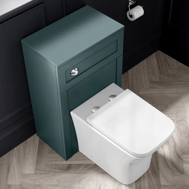Capri Mystic Green Combination Vanity Basin and Houston Toilet 1050mm - Chrome Handles
