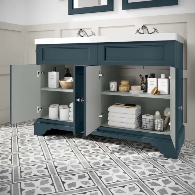 Lucia Inky Blue Double Basin Vanity 1200mm