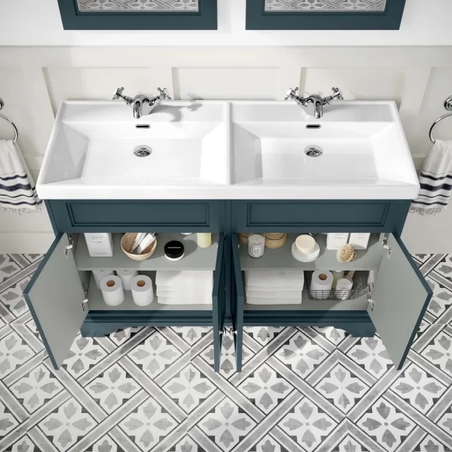 Lucia Inky Blue Double Basin Vanity 1200mm