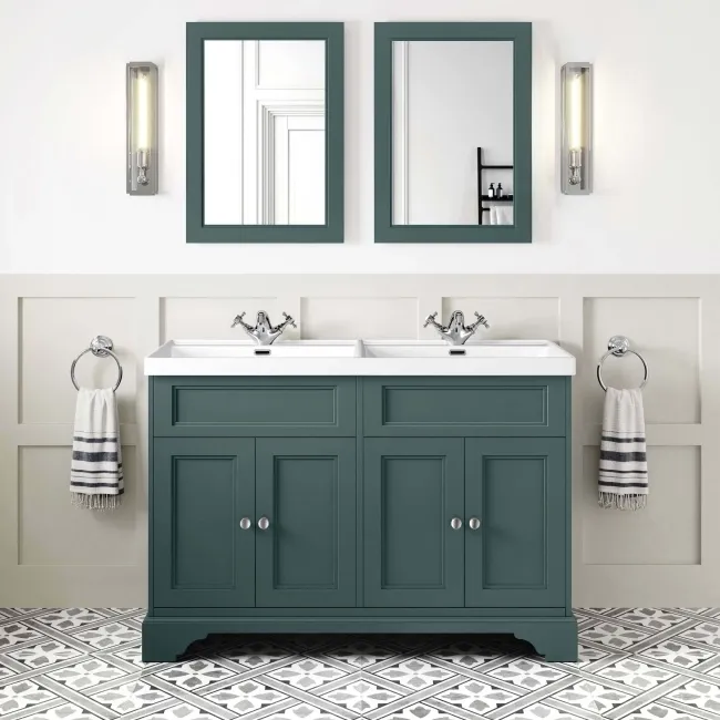Lucia Midnight Green Double Basin Vanity 1200mm