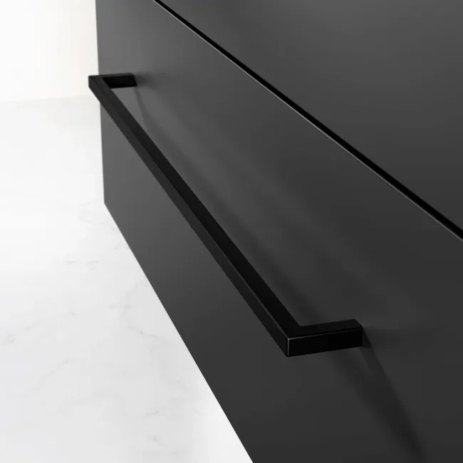 Elba Matt Black Wall Hung Basin Drawer Vanity 800mm