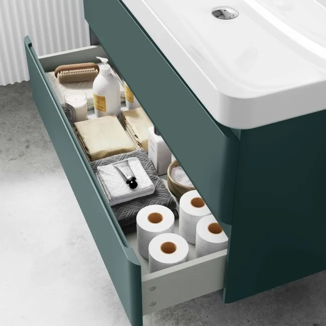 Corsica Midnight Green Basin Drawer Vanity 1000mm