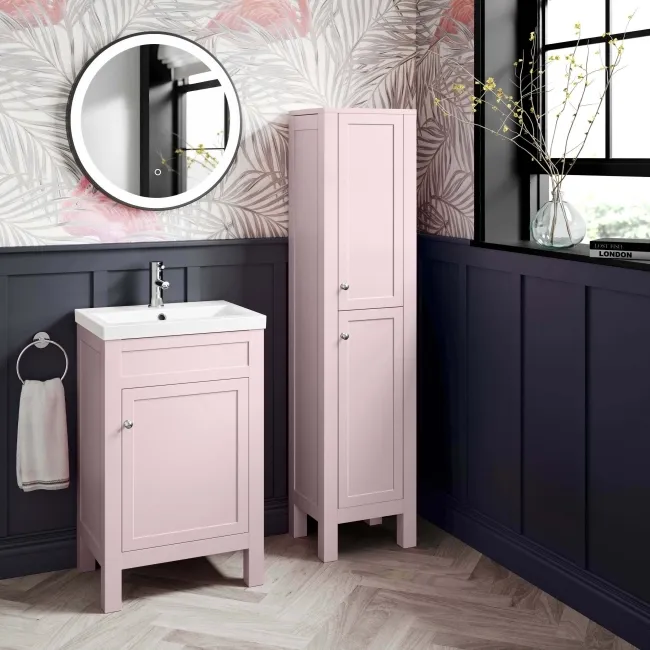 Bermuda Cashmere Pink Floor Standing Tall Cabinet 1500x350mm