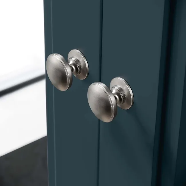 Inky Blue Wall Hung Mirror Cabinet 700x600mm