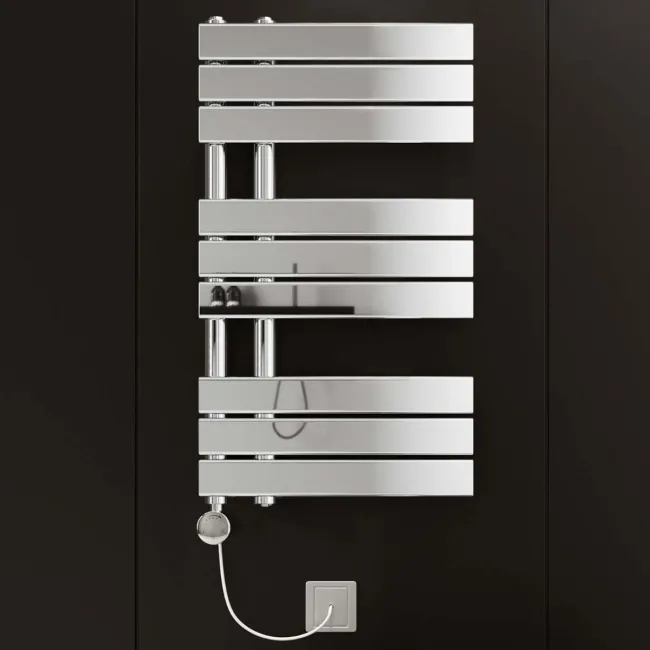 Seville Electric Chrome Designer Flat Panel Heated Towel Rail 800x450mm