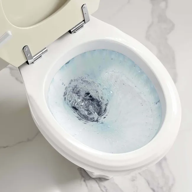 Hudson Traditional High-Level Toilet With Chalk White Seat & Pedestal Basin - Single Tap Hole