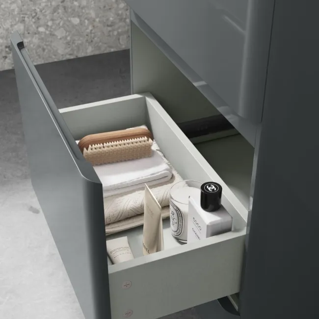 Corsica Storm Grey Slimline Basin Drawer Vanity 500mm