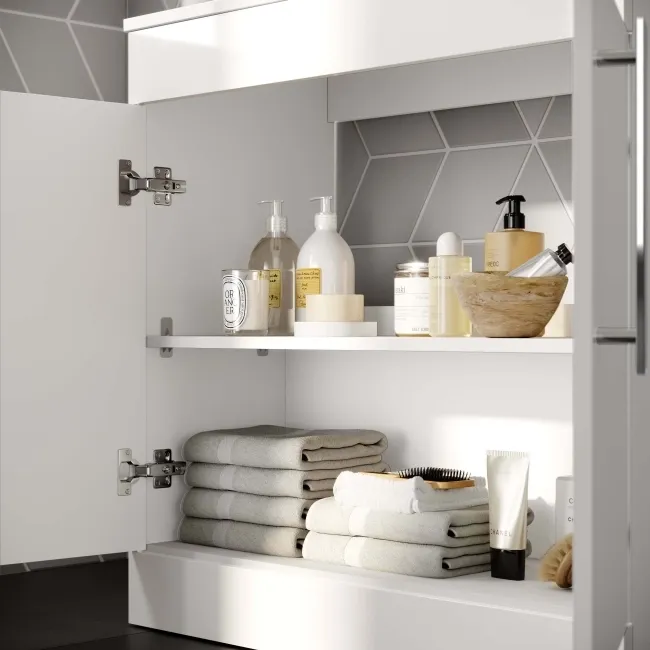 Avon Gloss White Vanity with Curved Counter Top Basin 800mm