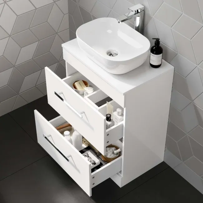 Avon Gloss White Drawer 600mm - Excludes Counter Top Basin