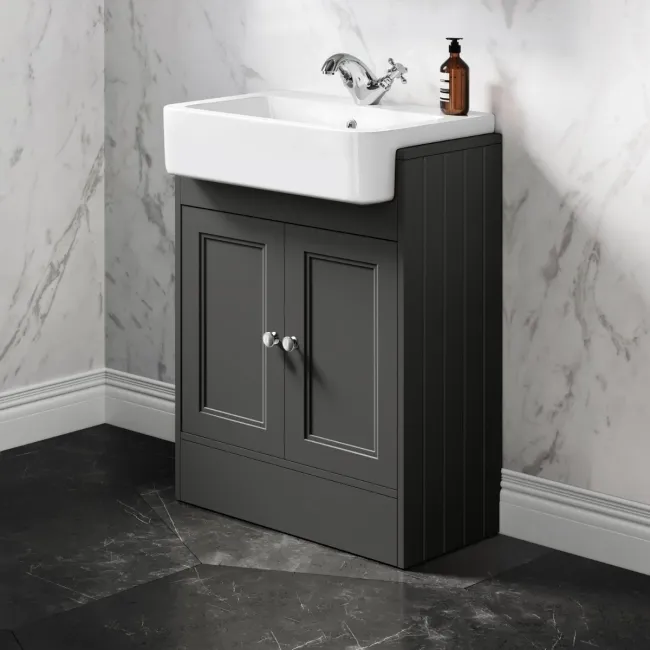 Monaco Graphite Grey Basin Vanity 600mm