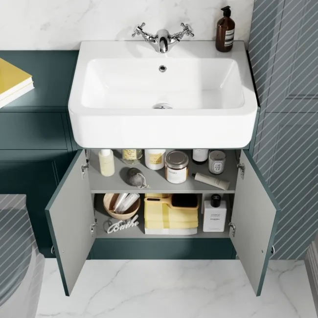 Monaco Midnight Green Basin Vanity and Back To Wall Unit 1200mm (Excludes Pan & Cistern)