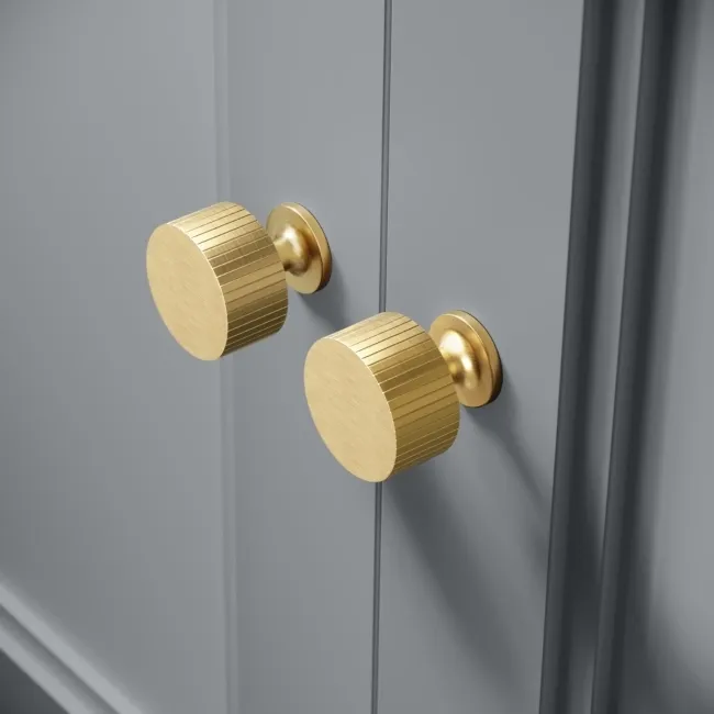 Monaco Dove Grey Combination Vanity Traditional Basin and Boston Toilet 1500mm - Brushed Brass Accents