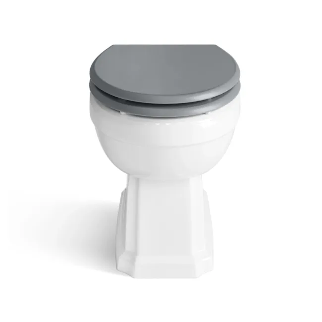 Monaco Dove Grey Combination Vanity Traditional Basin and Hudson Toilet with Wooden Seat 1500mm - Brass Knurled Handles