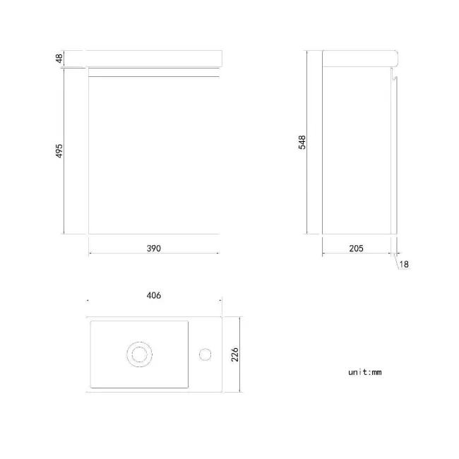 Trent Stone Grey Cloakroom Wall Hung Basin Vanity 400mm and Toilet Set