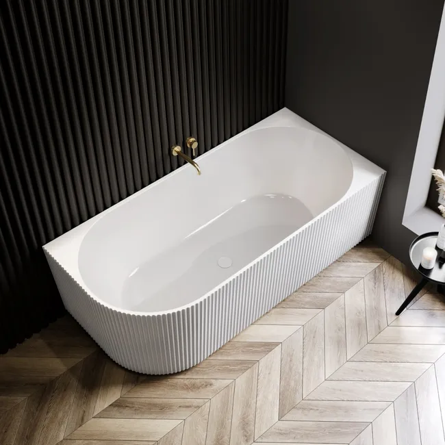 Barnet 1700mm Fluted Curved Corner Bath - Right Handed