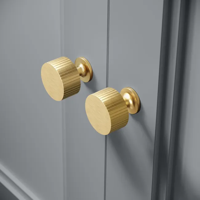 Monaco Dove Grey Combination Vanity Traditional Basin and Seattle Toilet 1200mm - Brushed Brass Accents