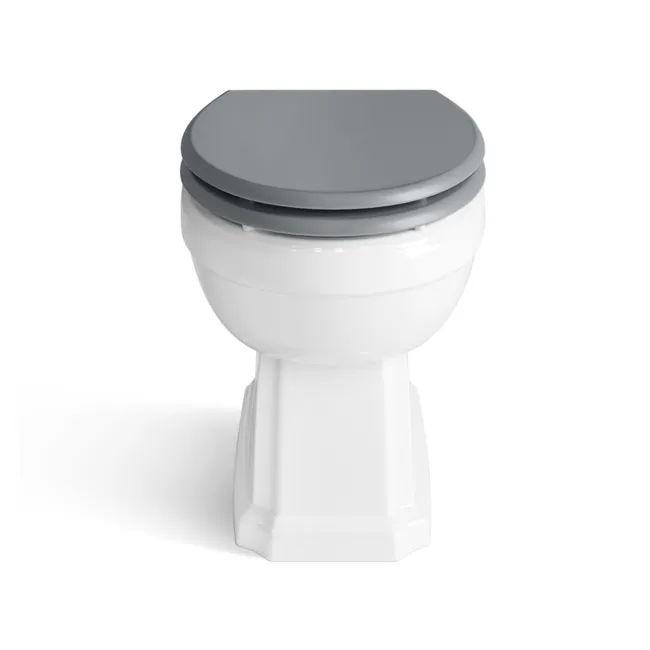 Monaco Dove Grey Combination Vanity Traditional Basin with Marble Top & Hudson Toilet with Wooden Seat 1500mm - Brushed Brass Accents