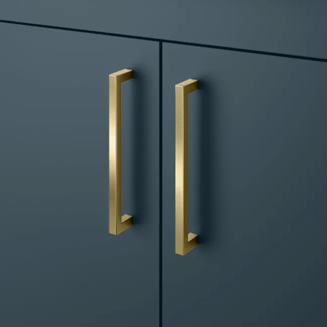 Harper Navy Blue Combination Vanity Basin and Tucson Toilet 1200mm - Brushed Brass Accents