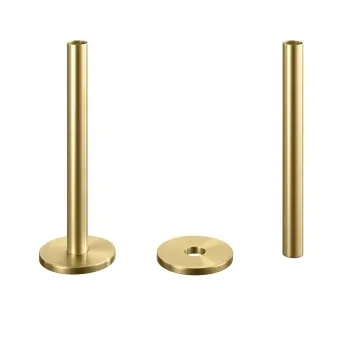 Brushed Brass Pipe Connectors For Heated Towel Rails & Radiators (Pair) 150mm