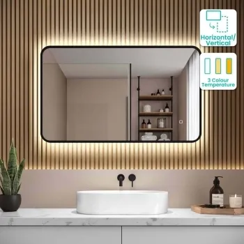 Olivia Black Framed Backlit llluminated LED Mirror 600x1000mm