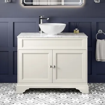 Lucia Chalk White Vanity with Marble Top & Round Counter Top Basin 1030mm