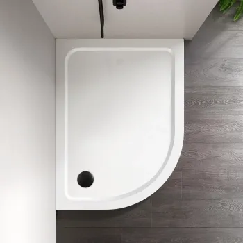 London Offset Quadrant Stone Shower Tray 1200x900mm - Left Handed