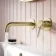 Selma Brushed Brass Wall Mounted Basin Mixer Tap