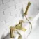 Lune Brushed Brass Basin & Shower Bath Mixer Tap Set
