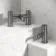 Trent Gunmetal Grey Basin & Bath Mixer Tap Set
