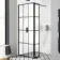 Munich Matt Black Grid 8mm Wet Room Shower Glass 700mm & 250mm Pivotal Return Panel