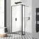 Munich Matt Black Framed 8mm Wet Room Shower Glass 900mm & 250mm Pivotal Return Panel