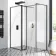 Munich Matt Black Framed 8mm Walk In Shower Enclosure 900mm & 700mm Glass with Pivotal Return Panel