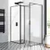 Munich Matt Black Framed 8mm Walk In Shower Enclosure 900mm & 900mm Glass with Pivotal Return Panel