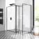 Munich Matt Black Framed 8mm Walk In Shower Enclosure 1200mm & 900mm Glass with Pivotal Return Panel